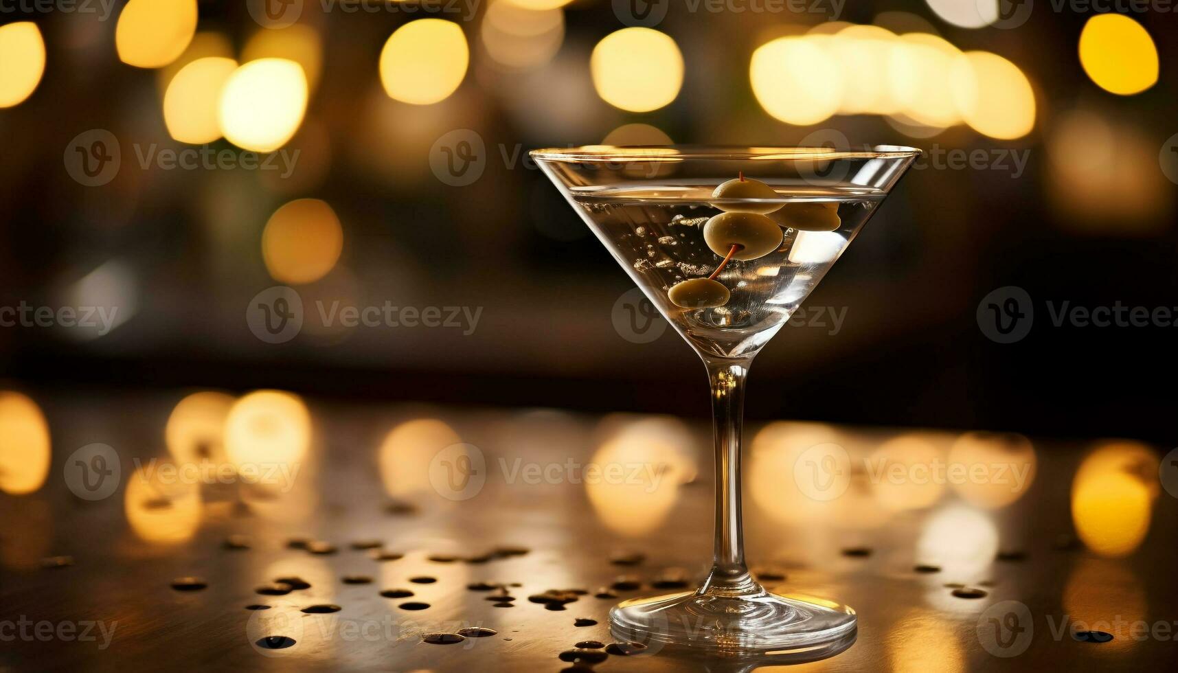 ai gegenereerd nachtclub viering, martini glas verlichte met glimmend elegantie gegenereerd door ai foto