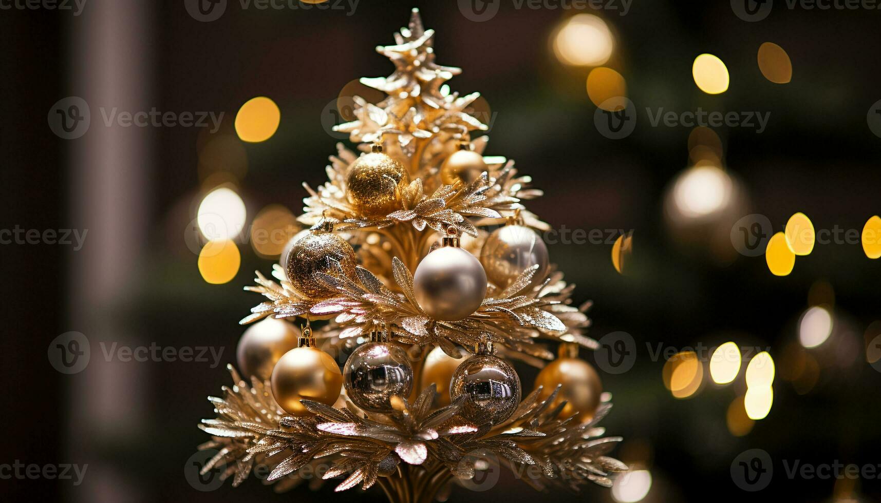 ai gegenereerd gloeiend Kerstmis boom ornament verlicht de feestelijk nacht gegenereerd door ai foto