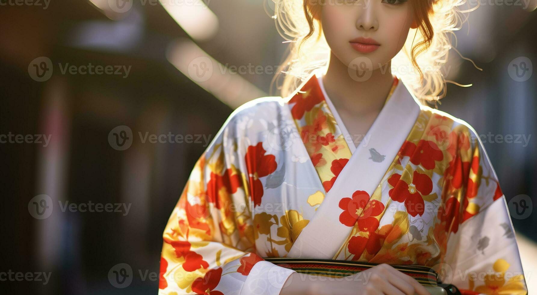 ai gegenereerd elegant geisha belichaamt schoonheid en traditioneel Japans cultuur gegenereerd door ai foto