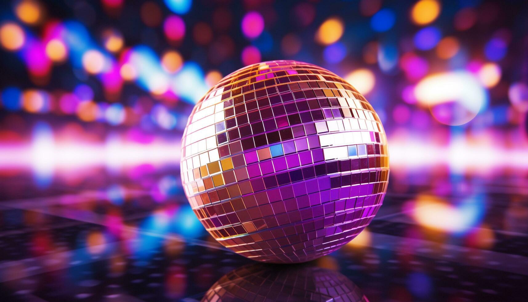 ai gegenereerd glimmend disco bal weerspiegelt levendig nachtleven dansen gegenereerd door ai foto