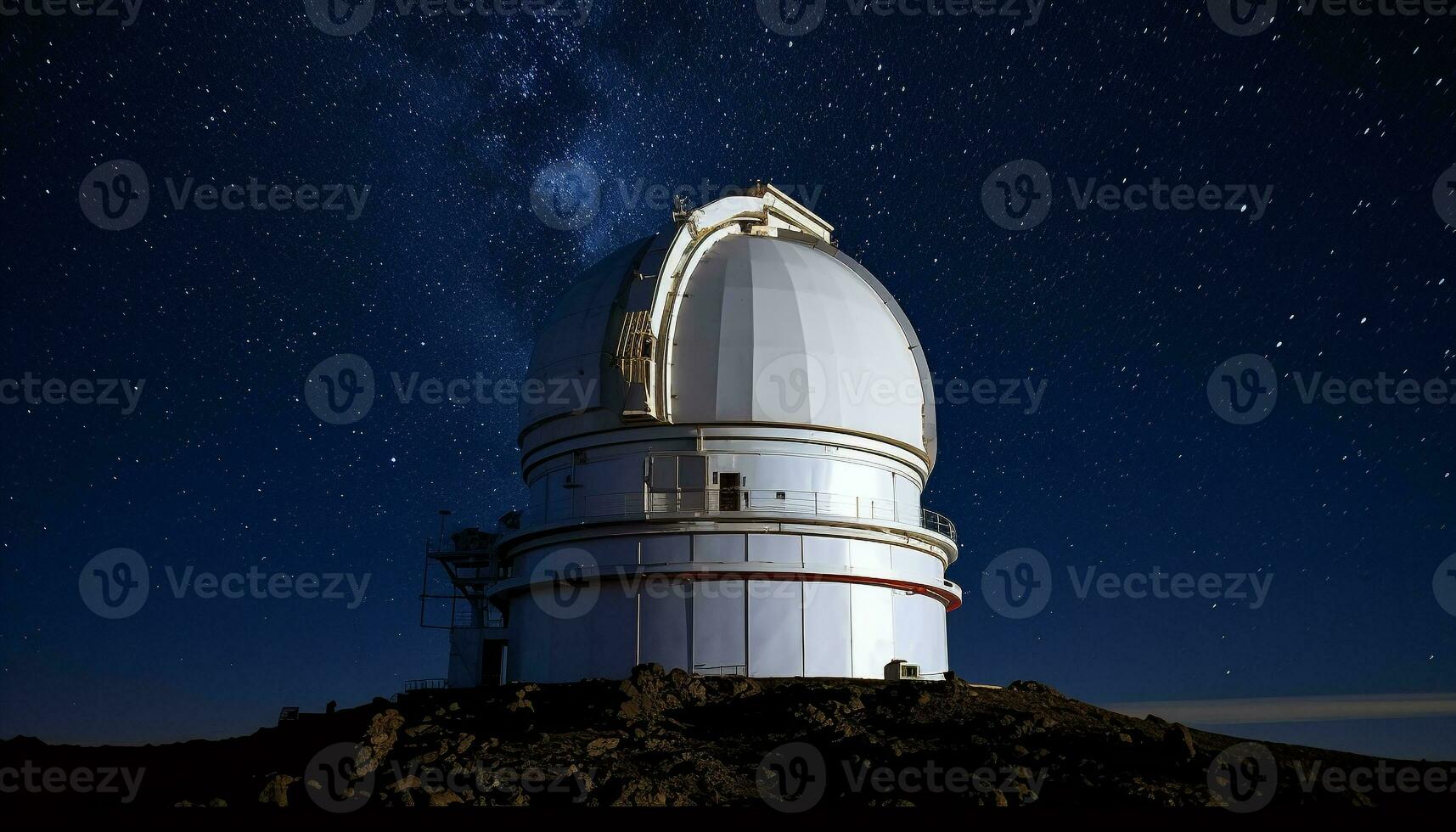 ai gegenereerd verkennen de nacht lucht, een telescoop onthult vraagt zich af gegenereerd door ai foto