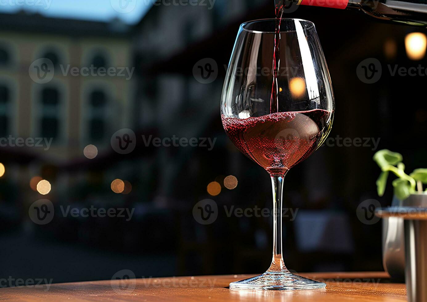 ai gegenereerd 's nachts viering met wijn, bril, en elegantie gegenereerd door ai foto