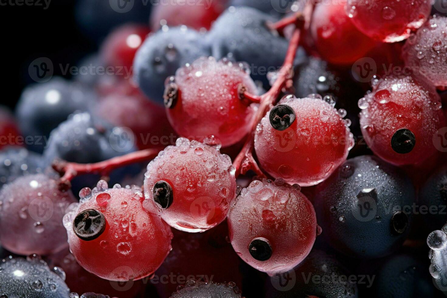 ai gegenereerd bevroren bessen en fruit - generatief ai foto