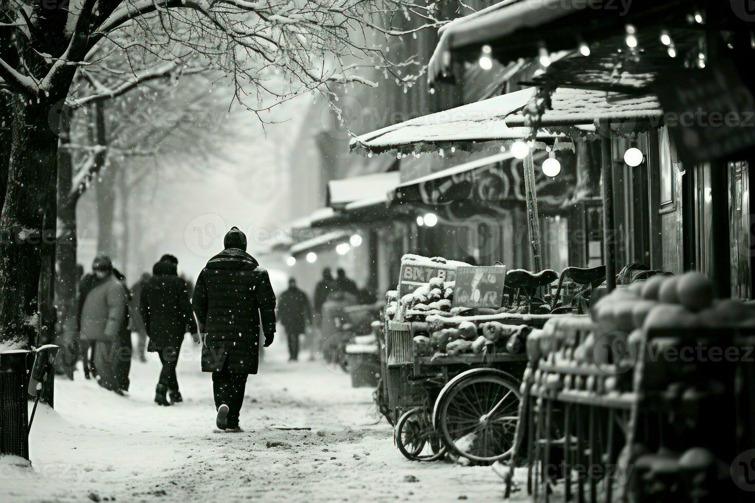 ai gegenereerd winter straat fotografie - generatief ai foto