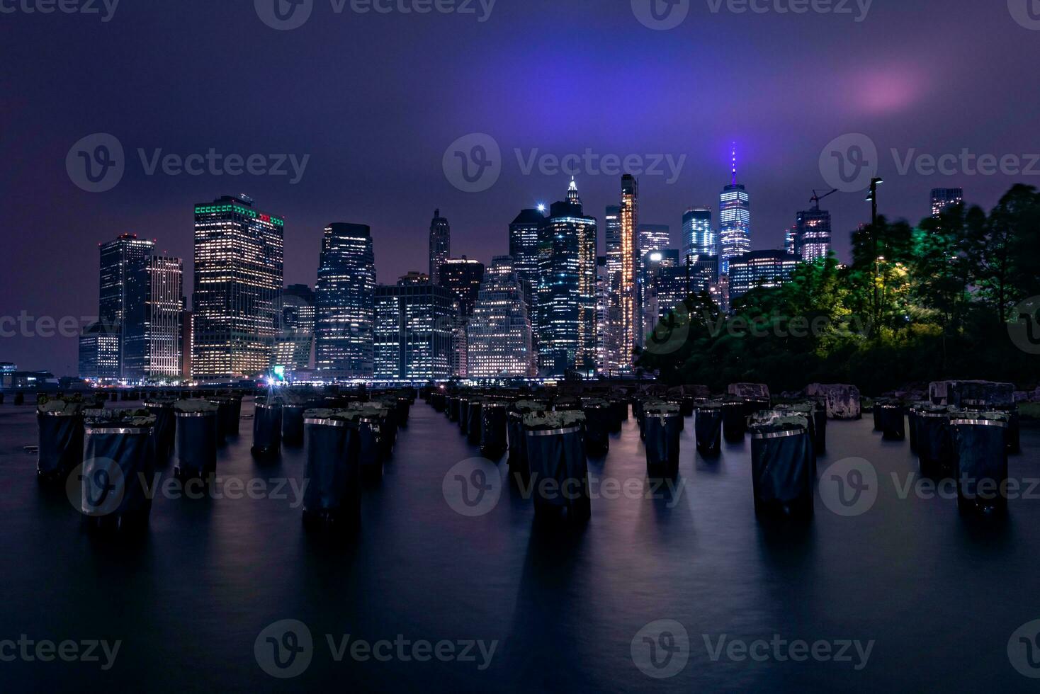 nacht keer bekeken Aan lager Manhattan foto