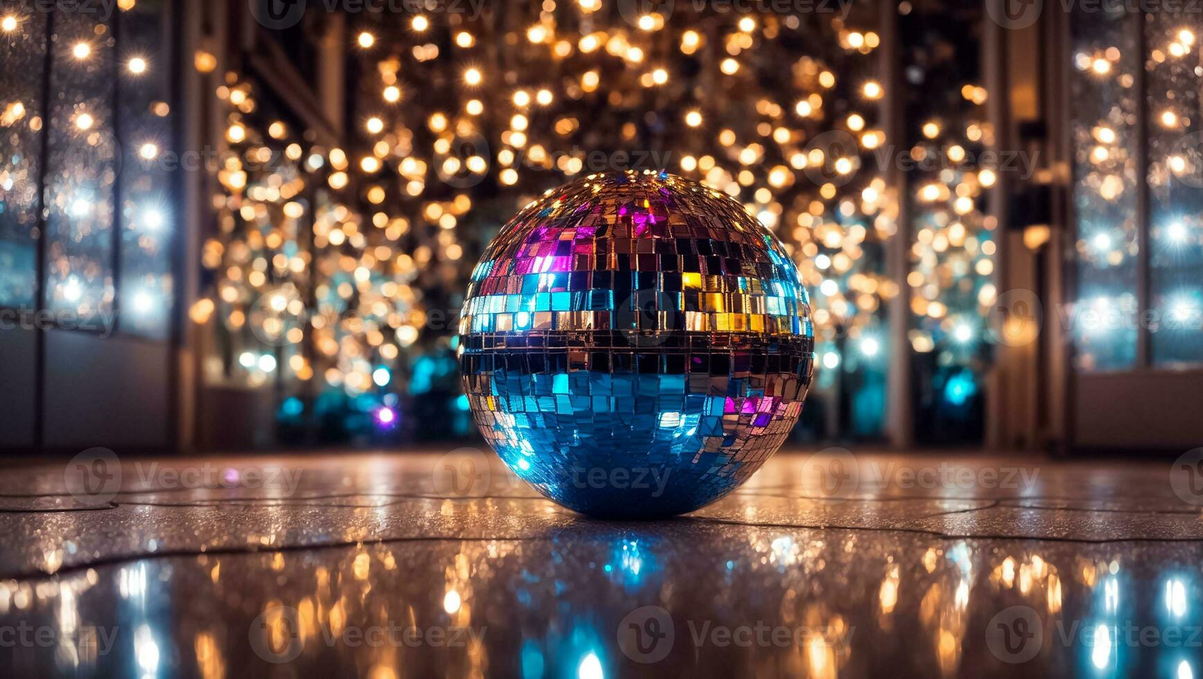 ai gegenereerd mooi gekleurde disco bal detailopname foto