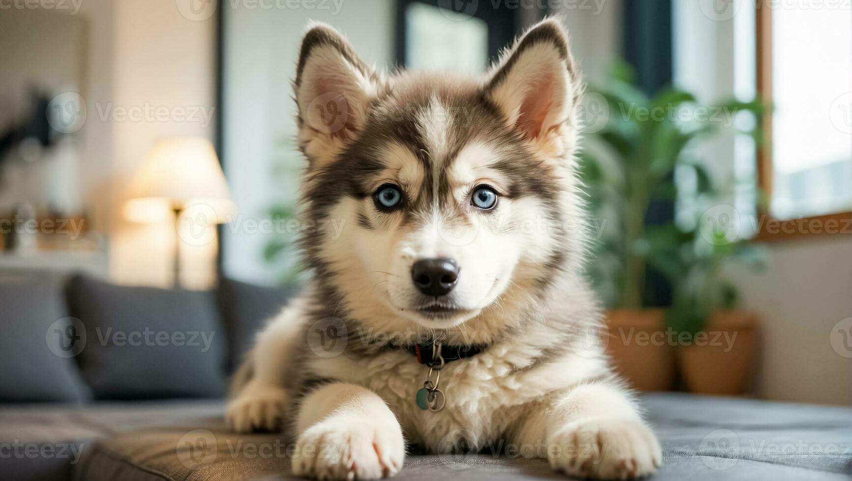 ai gegenereerd schattig schor puppy in de kamer foto