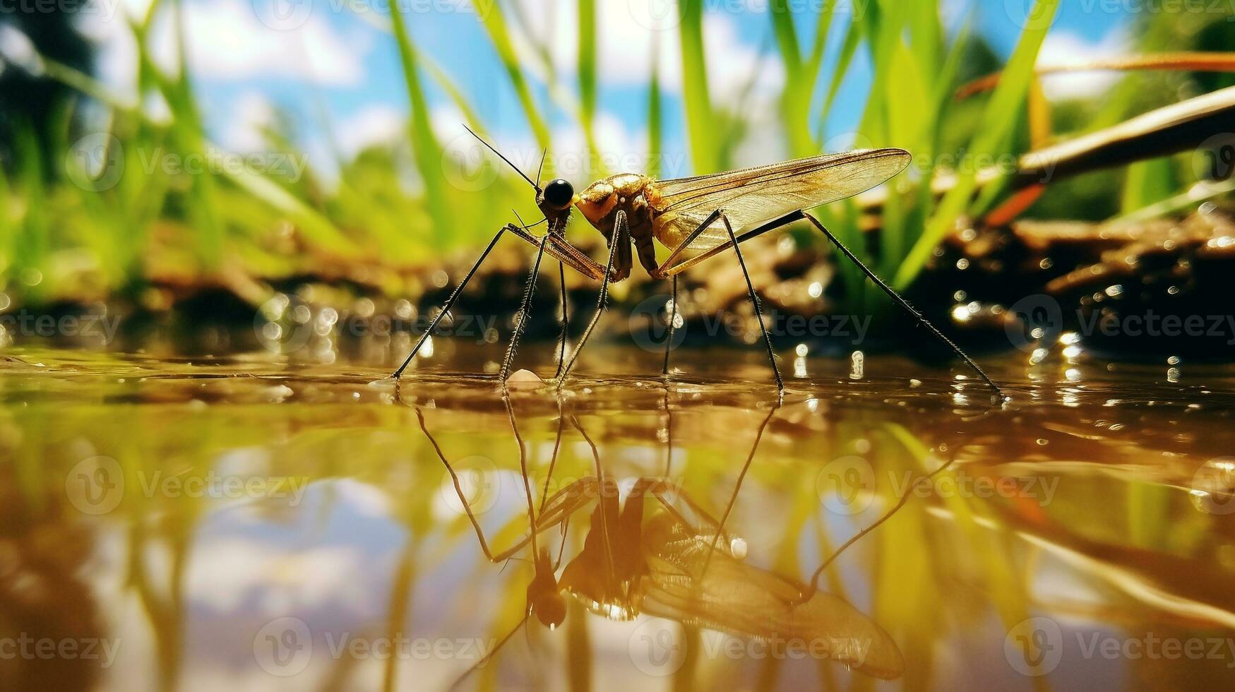 ai gegenereerd foto van water strider Aan een grond. generatief ai