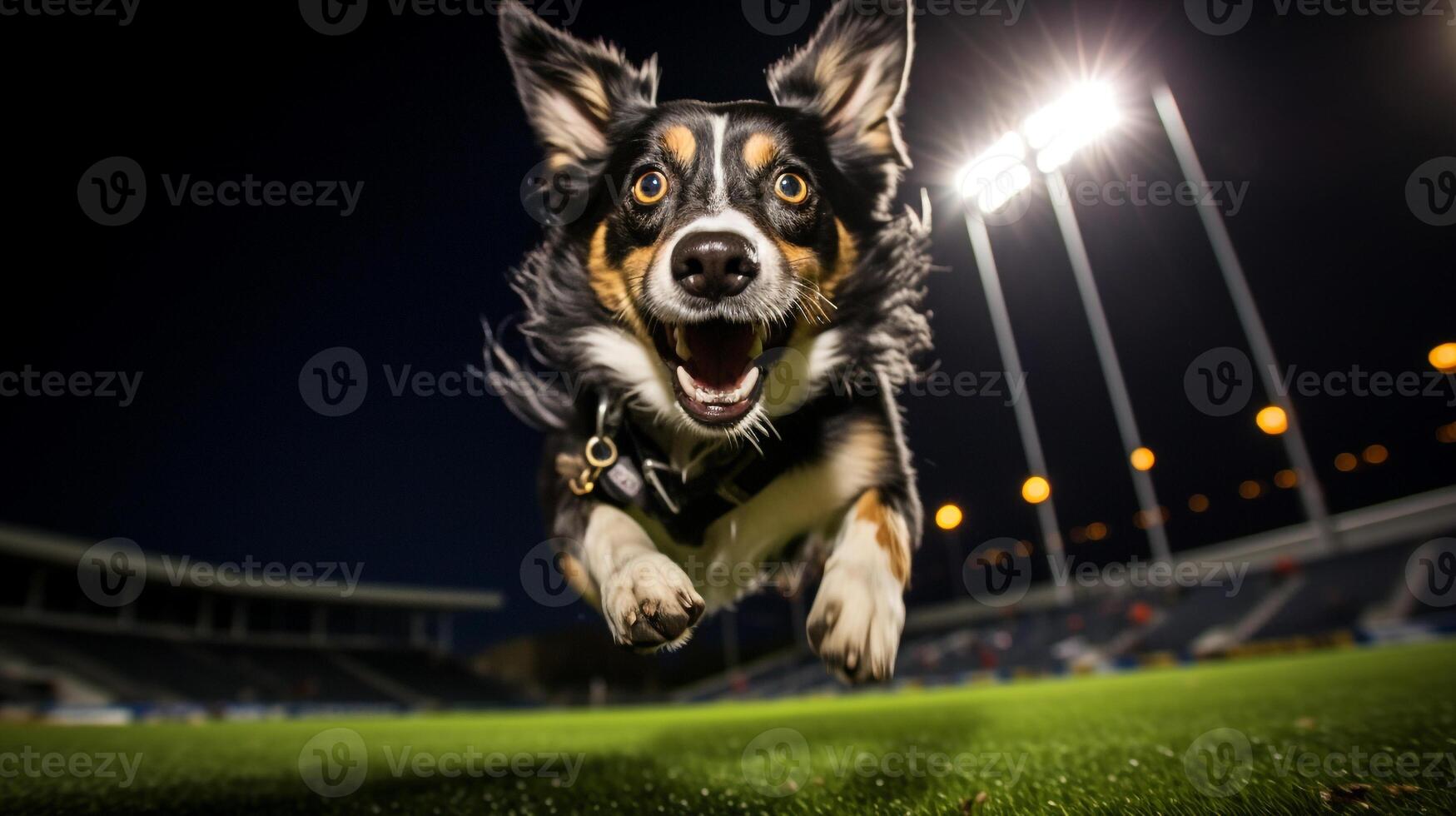 ai gegenereerd foto van een elegant hond deelnemen in een hoektand wendbaarheid. generatief ai