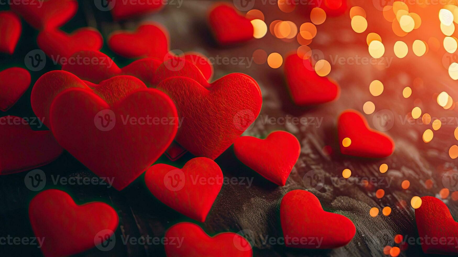 ai gegenereerd rood harten symboliseert liefde en Valentijnsdag dag foto