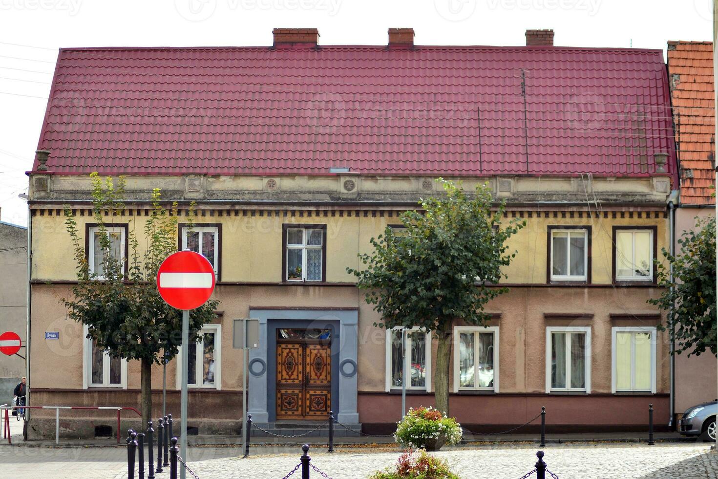 oud stad gebouwen in een klein dorp. foto