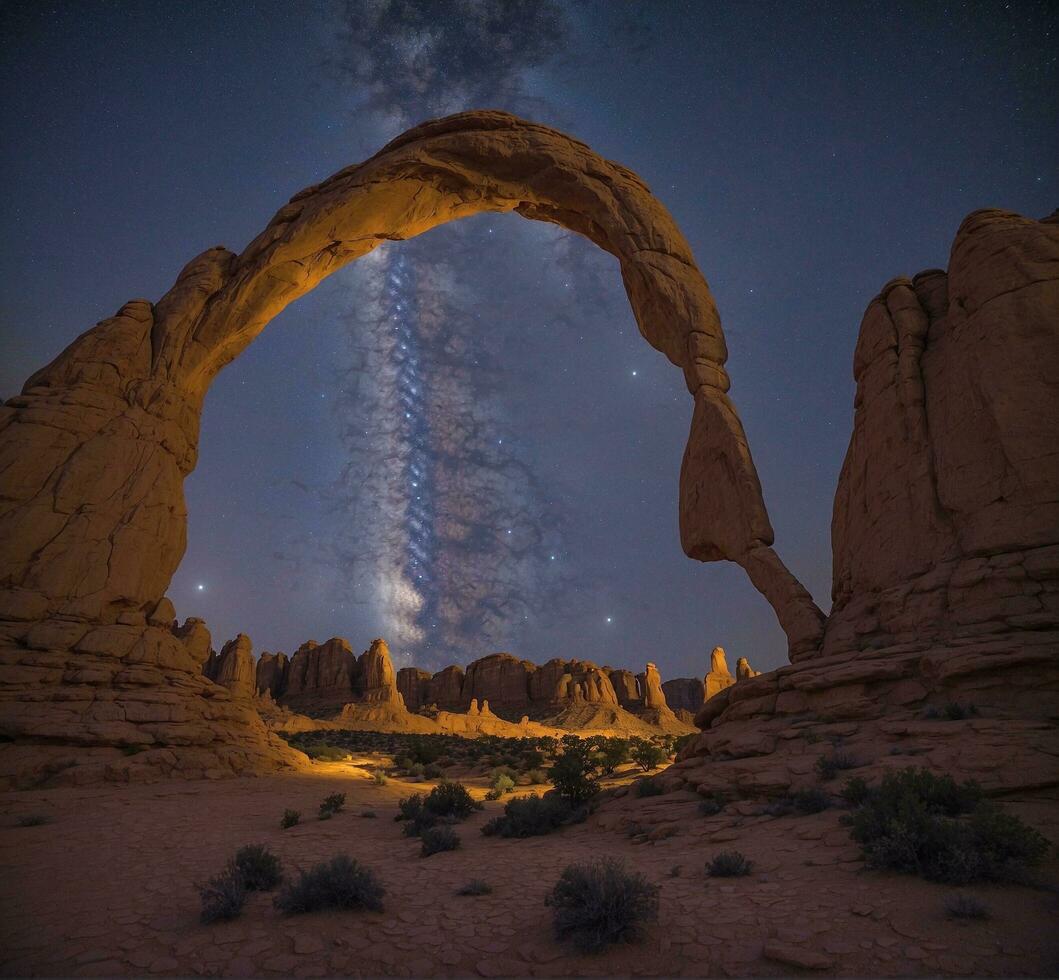 ai gegenereerd bogen nationaal park, Utah, Verenigde staten. beroemd boog. foto