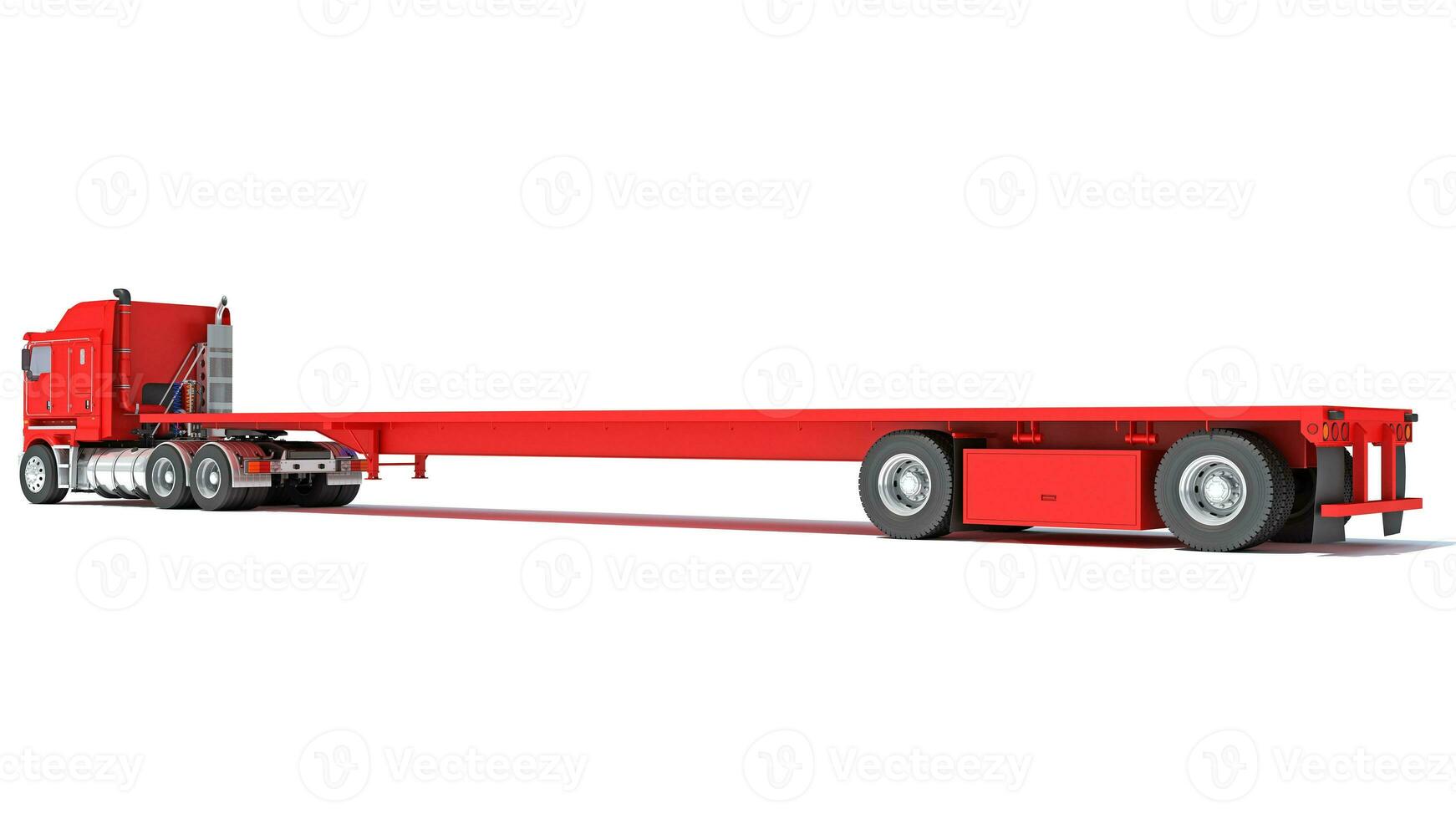 vrachtauto met oplegger aanhangwagen 3d renderen Aan wit achtergrond foto
