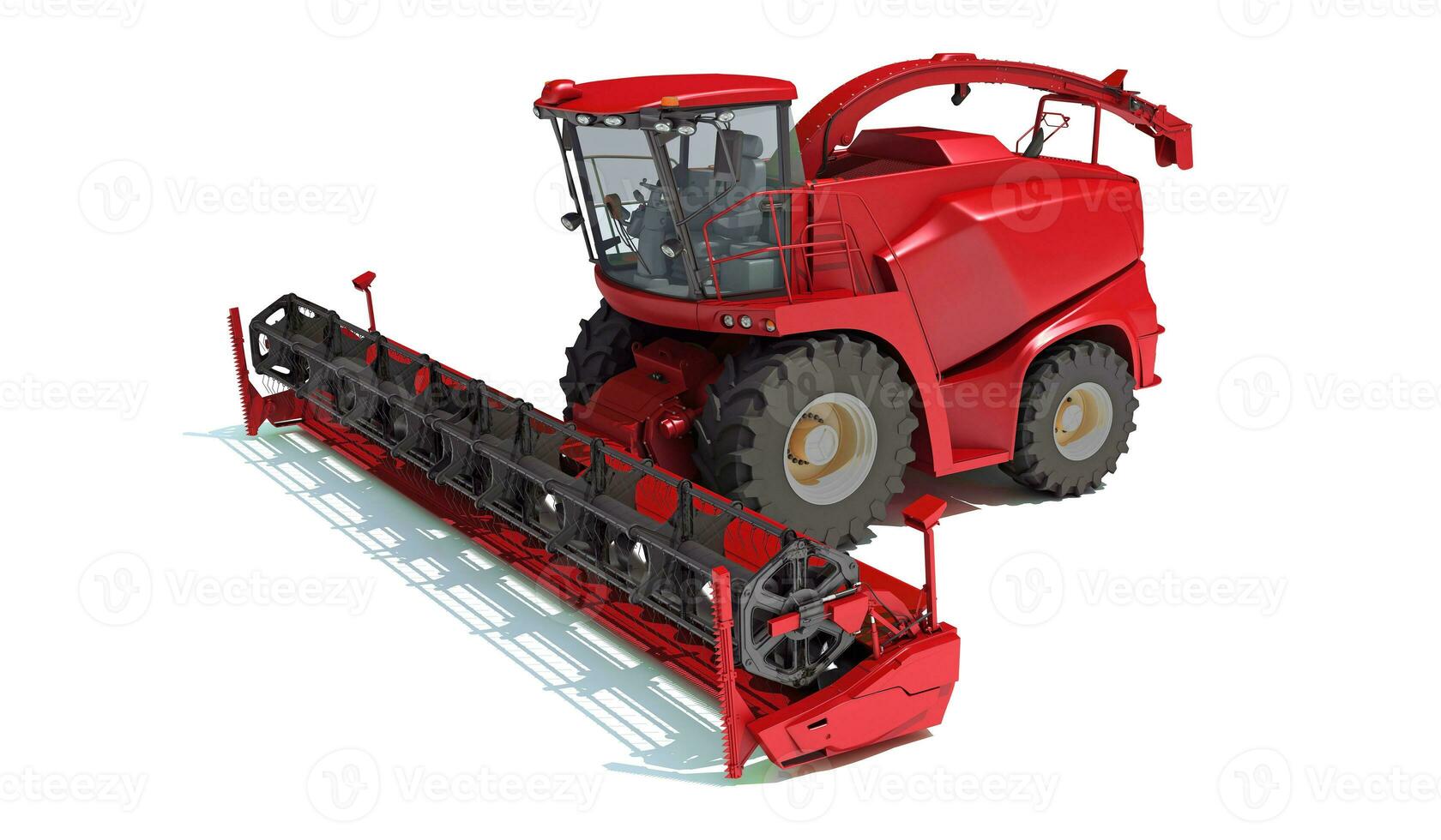 boerderij combineren oogstmachine 3d renderen Aan wit achtergrond foto