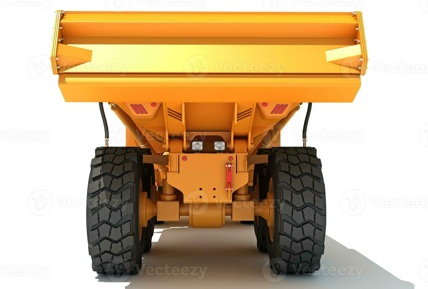 mijnbouw dump vrachtauto zwaar bouw machinerie 3d renderen Aan wit achtergrond foto