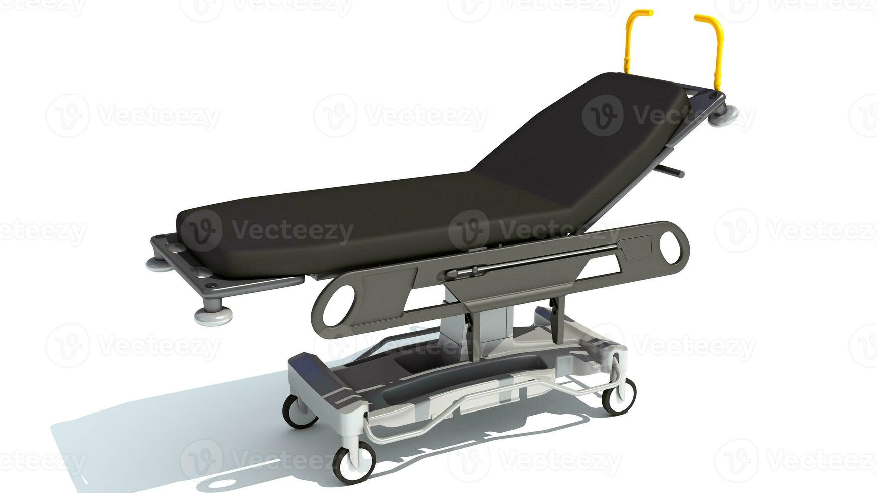 medisch brancard trolley 3d renderen Aan wit achtergrond foto