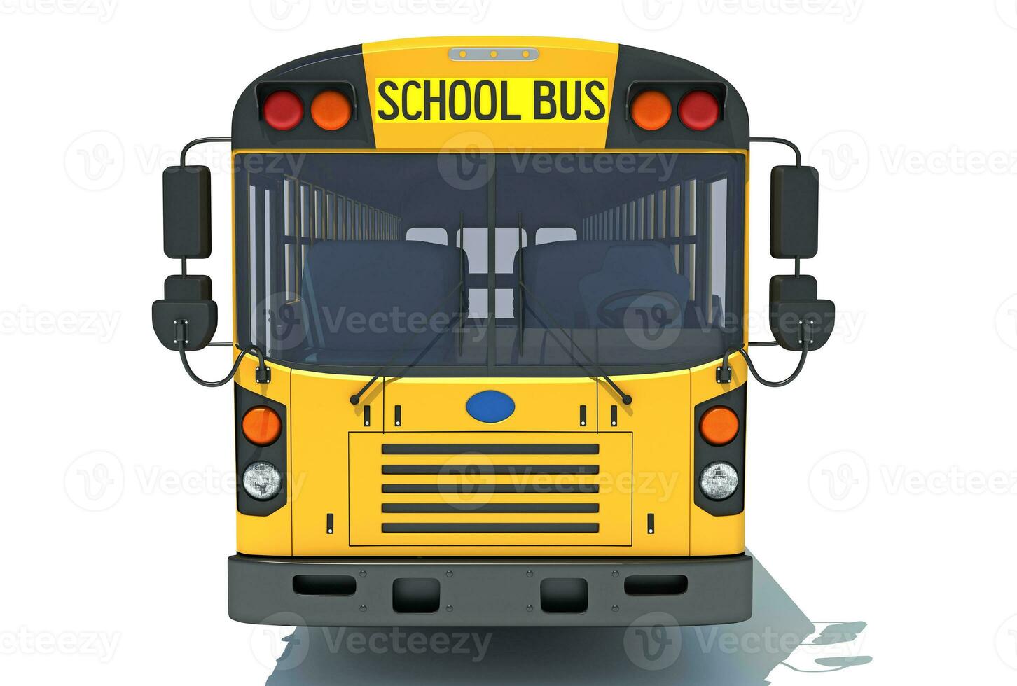 school- bus 3d renderen Aan wit achtergrond foto