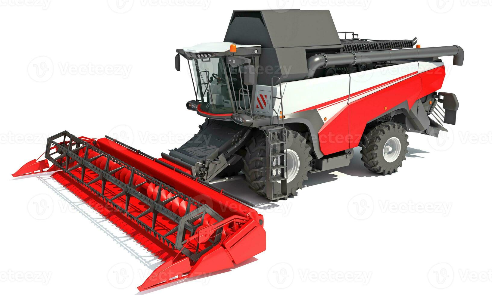 combineren oogstmachine 3d renderen Aan wit achtergrond foto