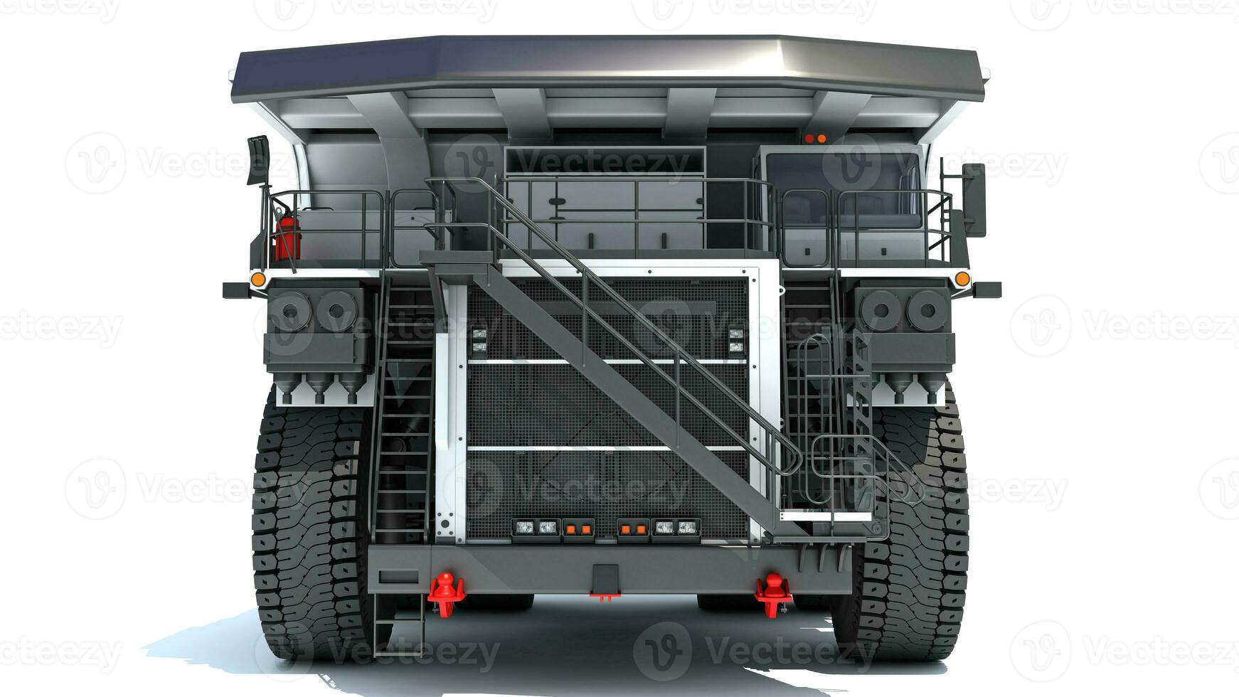 mijnbouw dump vrachtauto zwaar bouw machinerie 3d renderen Aan wit achtergrond foto