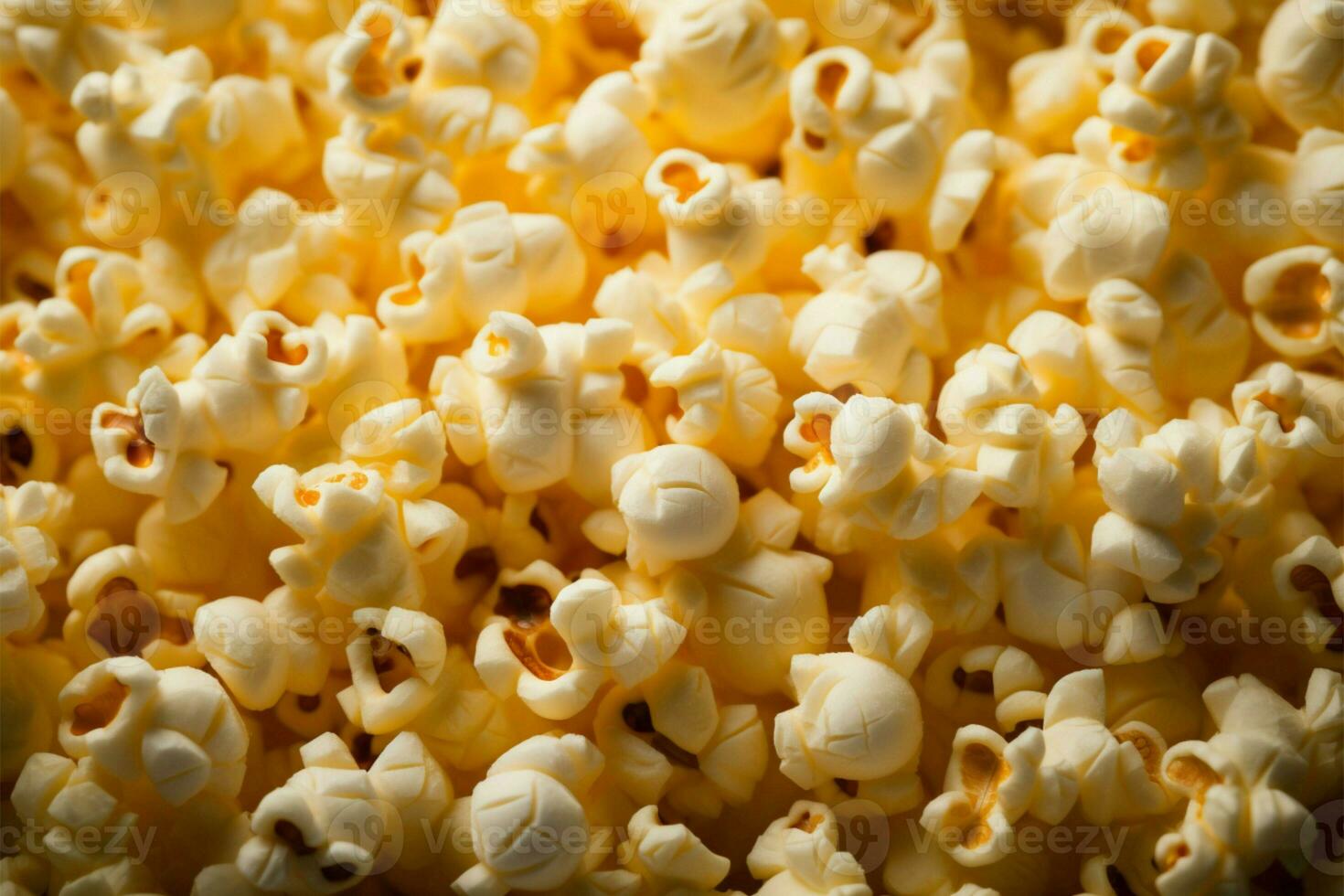 ai gegenereerd speels popcorn Scherm een achtergrond vitrines de knapperig genot van knalde pitten foto