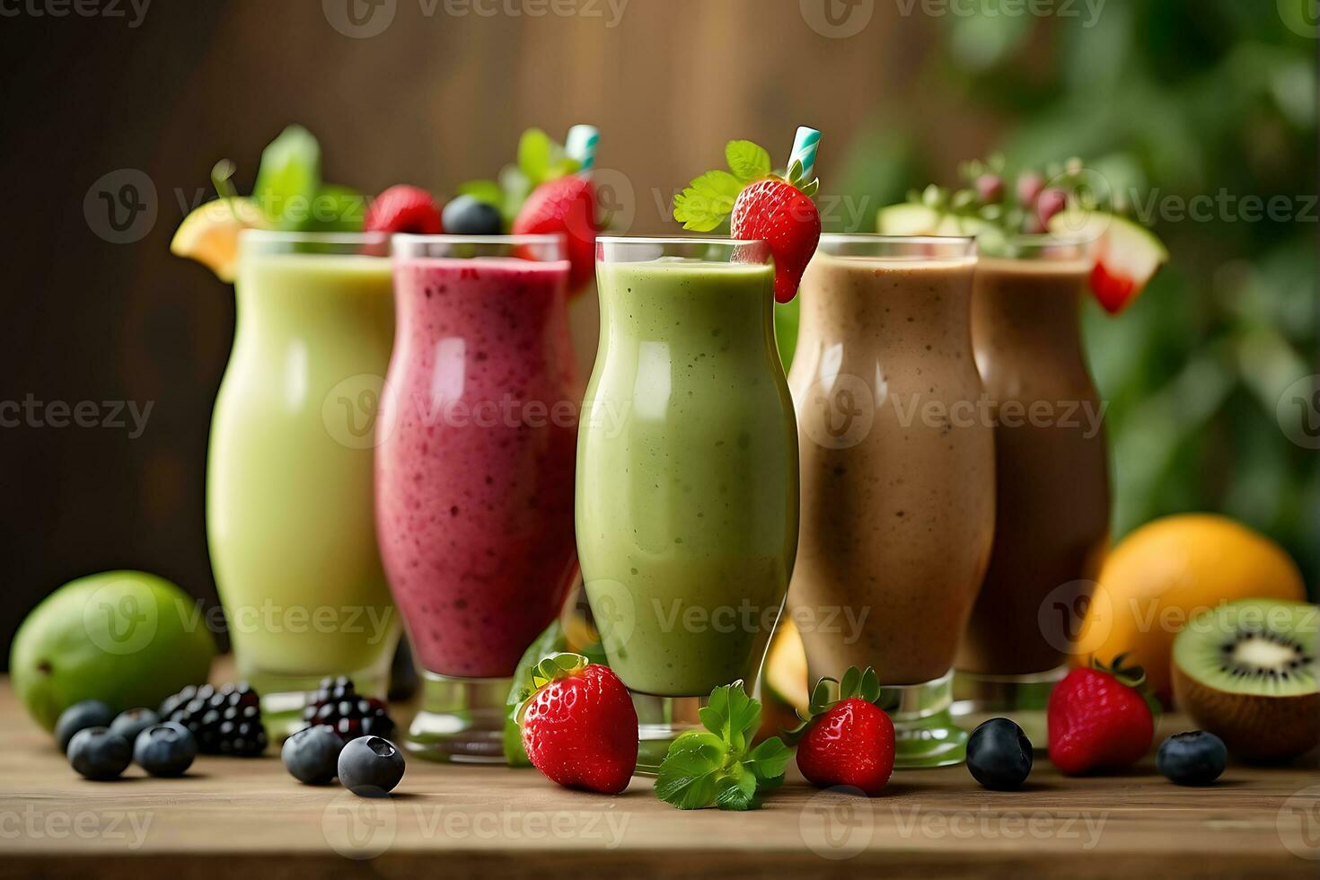 ai gegenereerd gezond drankjes fruit smoothies foto