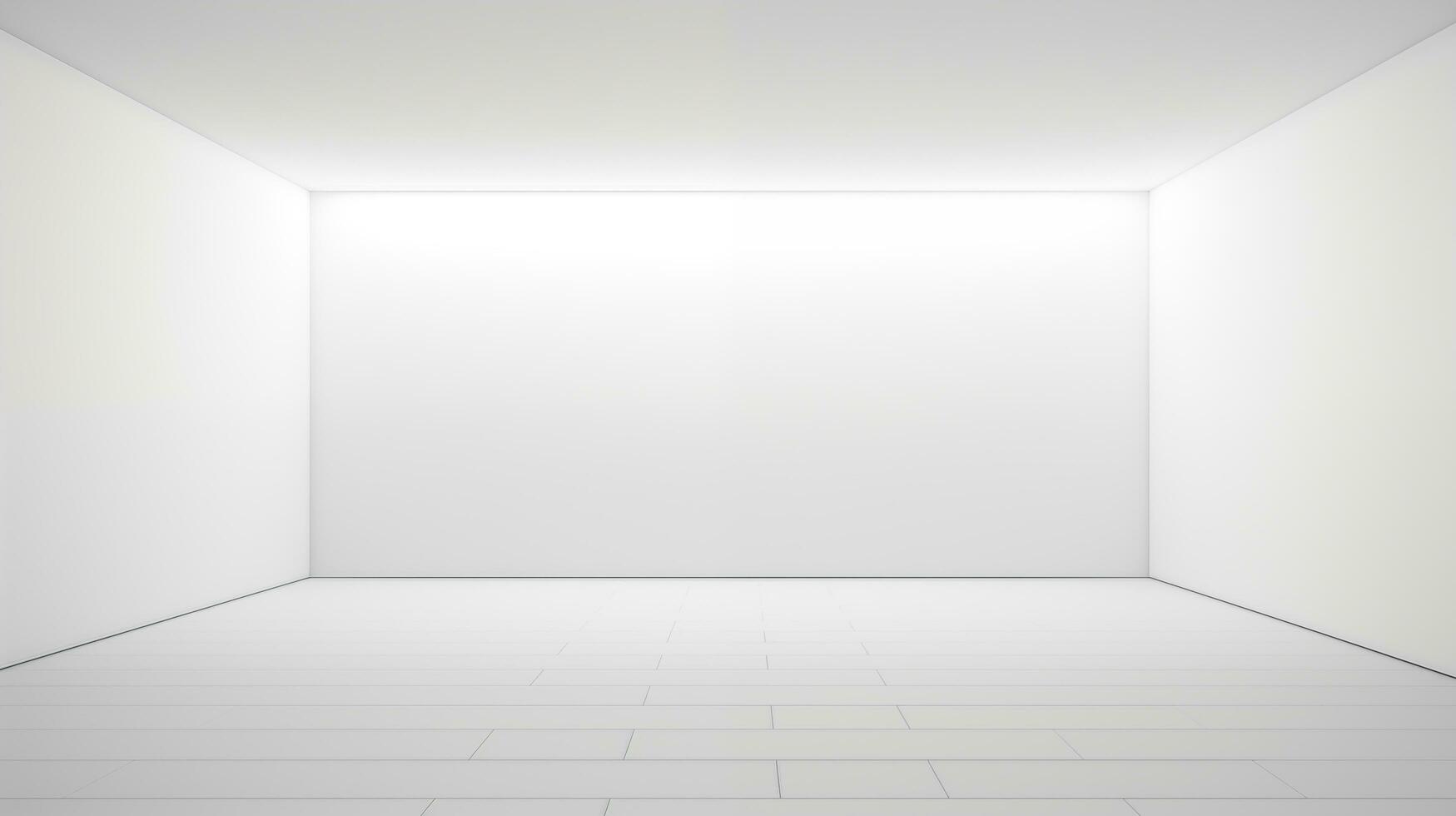 ai gegenereerd minimalistische kamer ontwerp met een wit muur en een leeg modern decor. foto