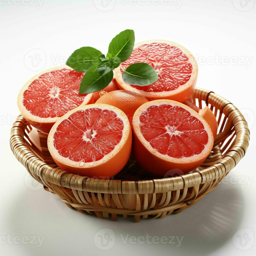 ai gegenereerd gesneden vers grapefruits met water druppels. pomelo vruchten. generatief ai foto