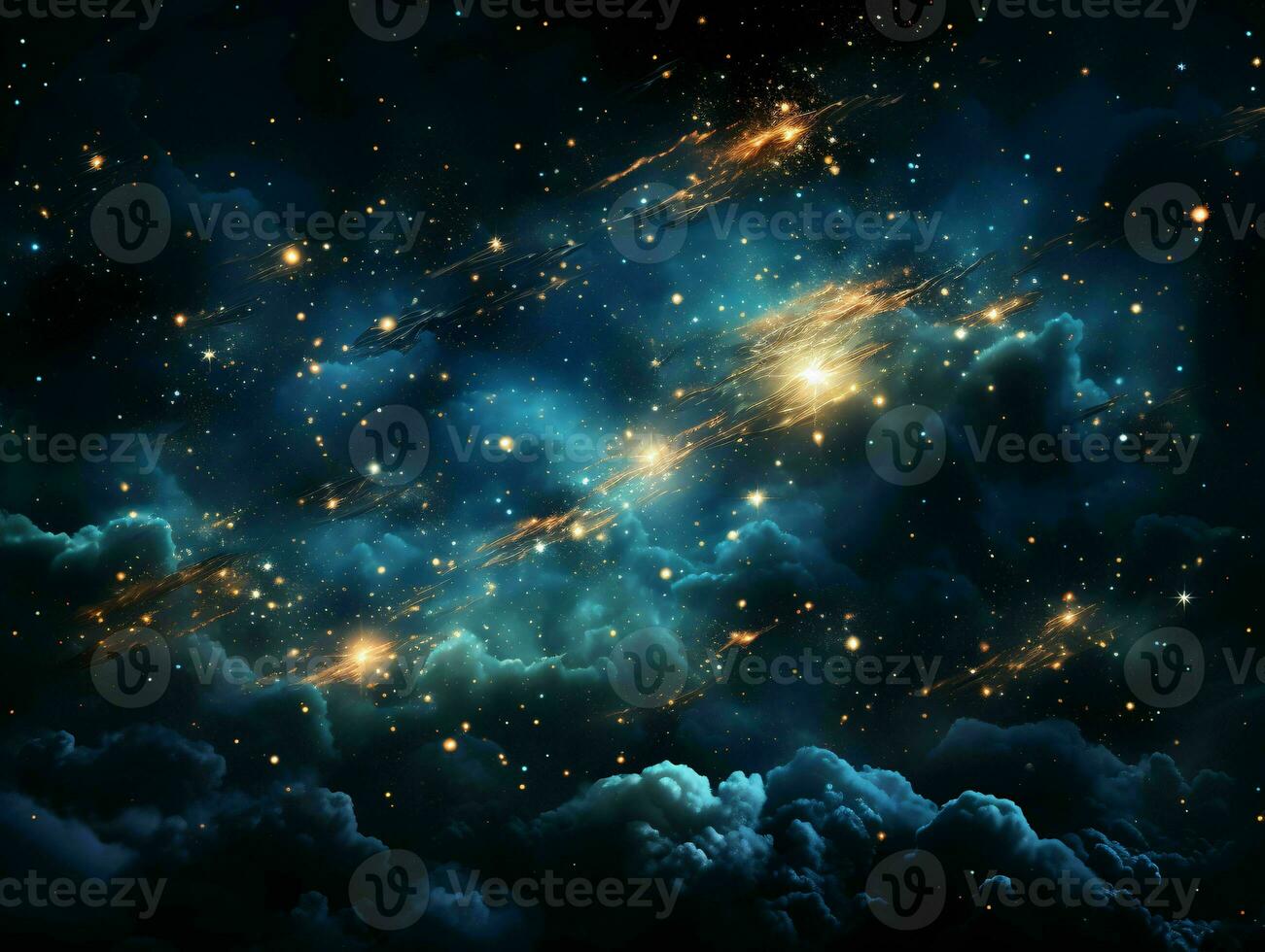 ai gegenereerd sterrenhemel blauw nacht lucht. universum gevulde met sterren. generatief ai foto