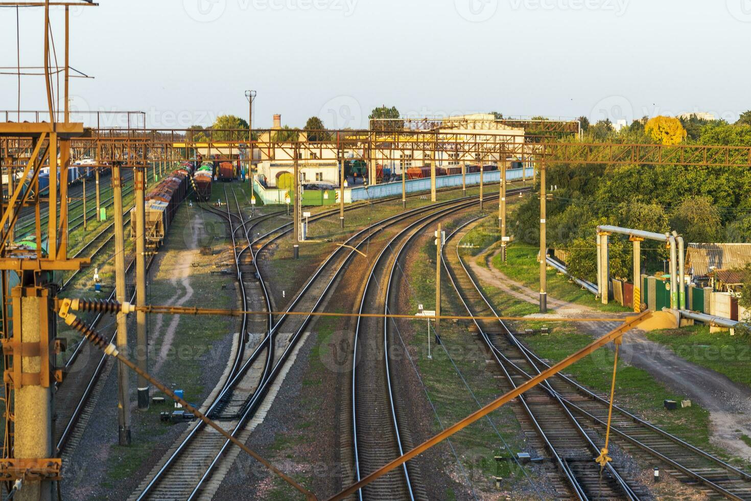 concept schot van de spoorweg rijtuigen. concept foto