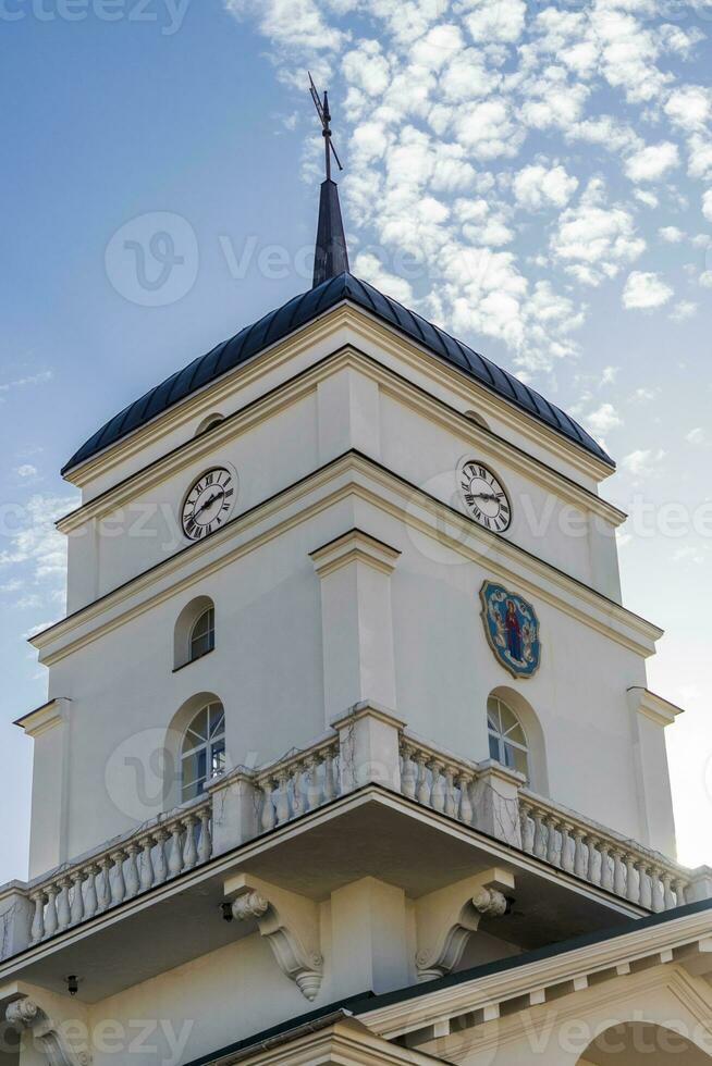 schot van de facade van een oud gebouw. architectuur foto