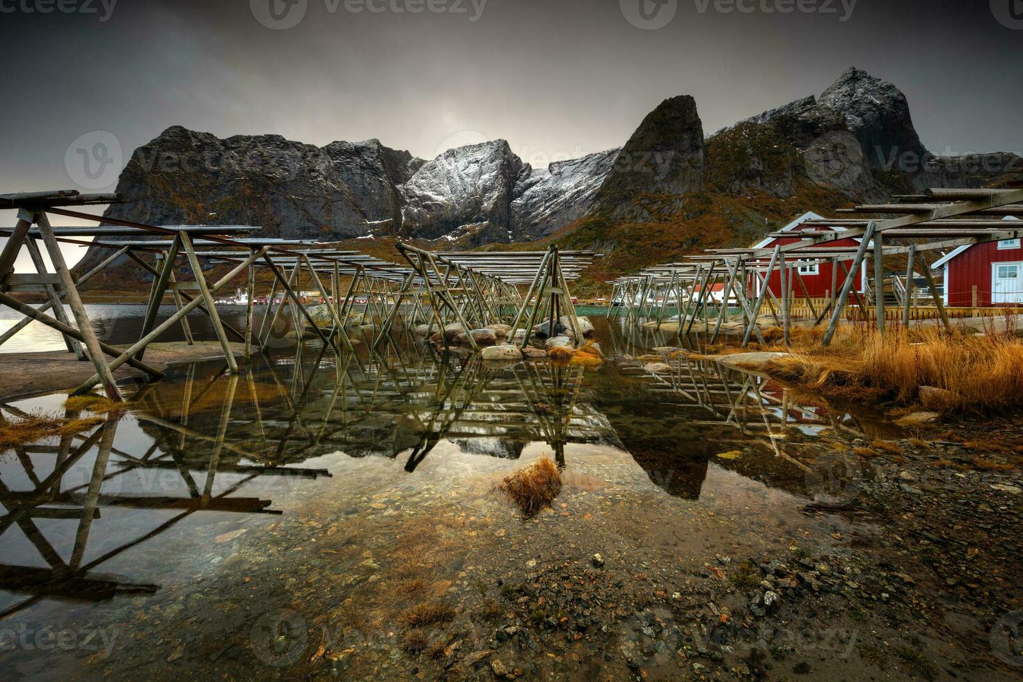 Noorwegen weinig stad- landschap foto