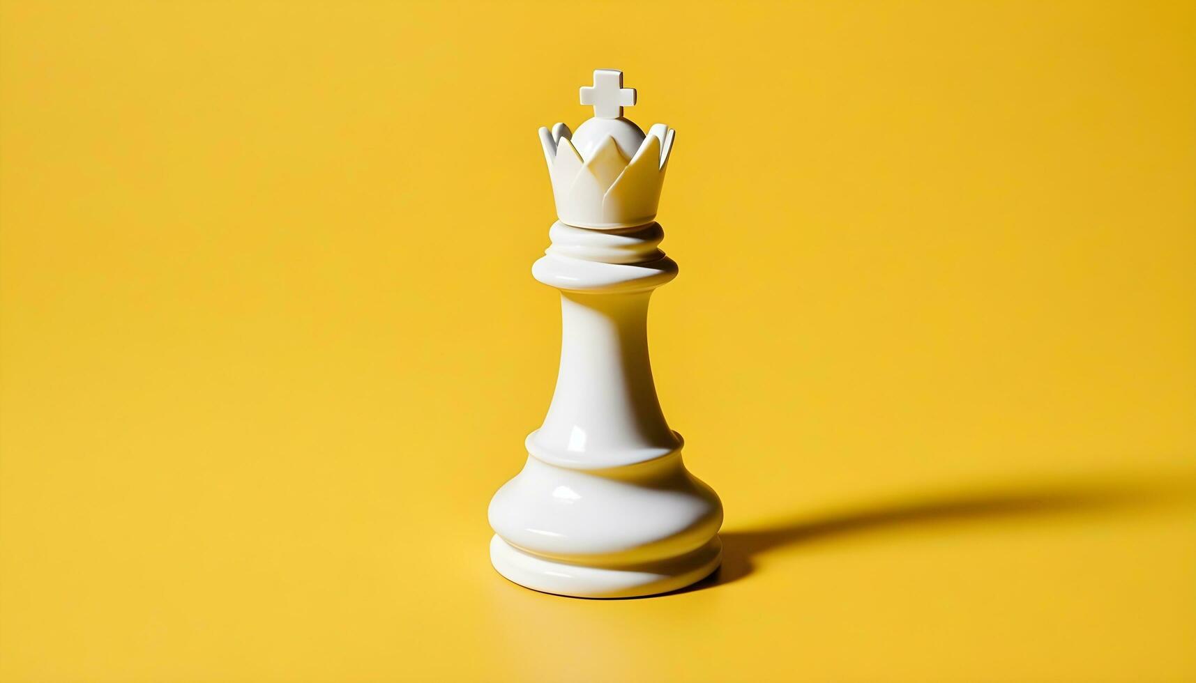 ai gegenereerd een wit schaak stuk Aan een geel achtergrond foto