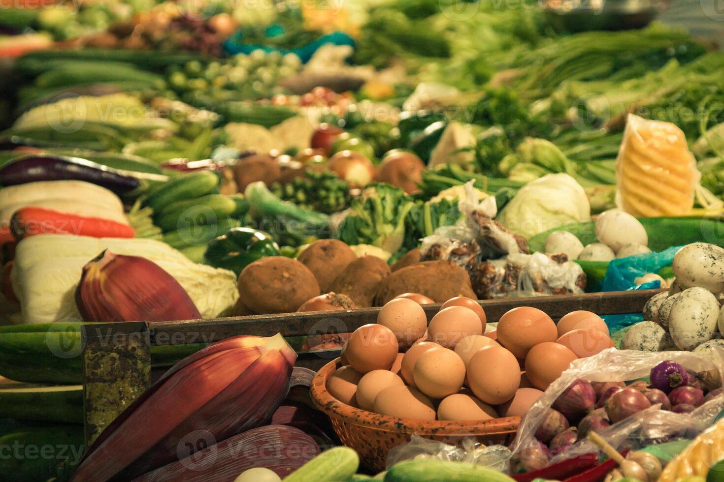 markt produceren Cambodja lokaal markt siem oogsten foto