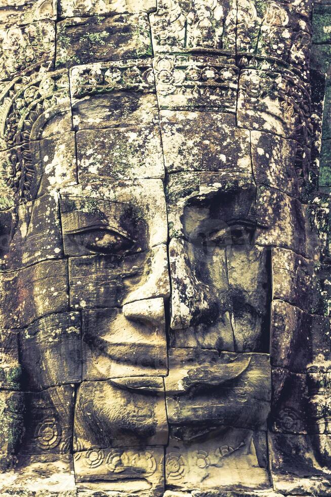 steen muurschilderingen en sculpturen in Angkor wat, Cambodja foto