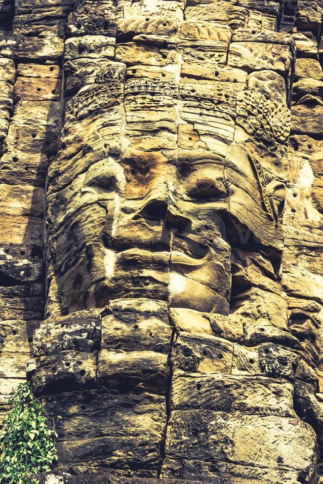 steen muurschilderingen en sculpturen in Angkor wat, Cambodja foto