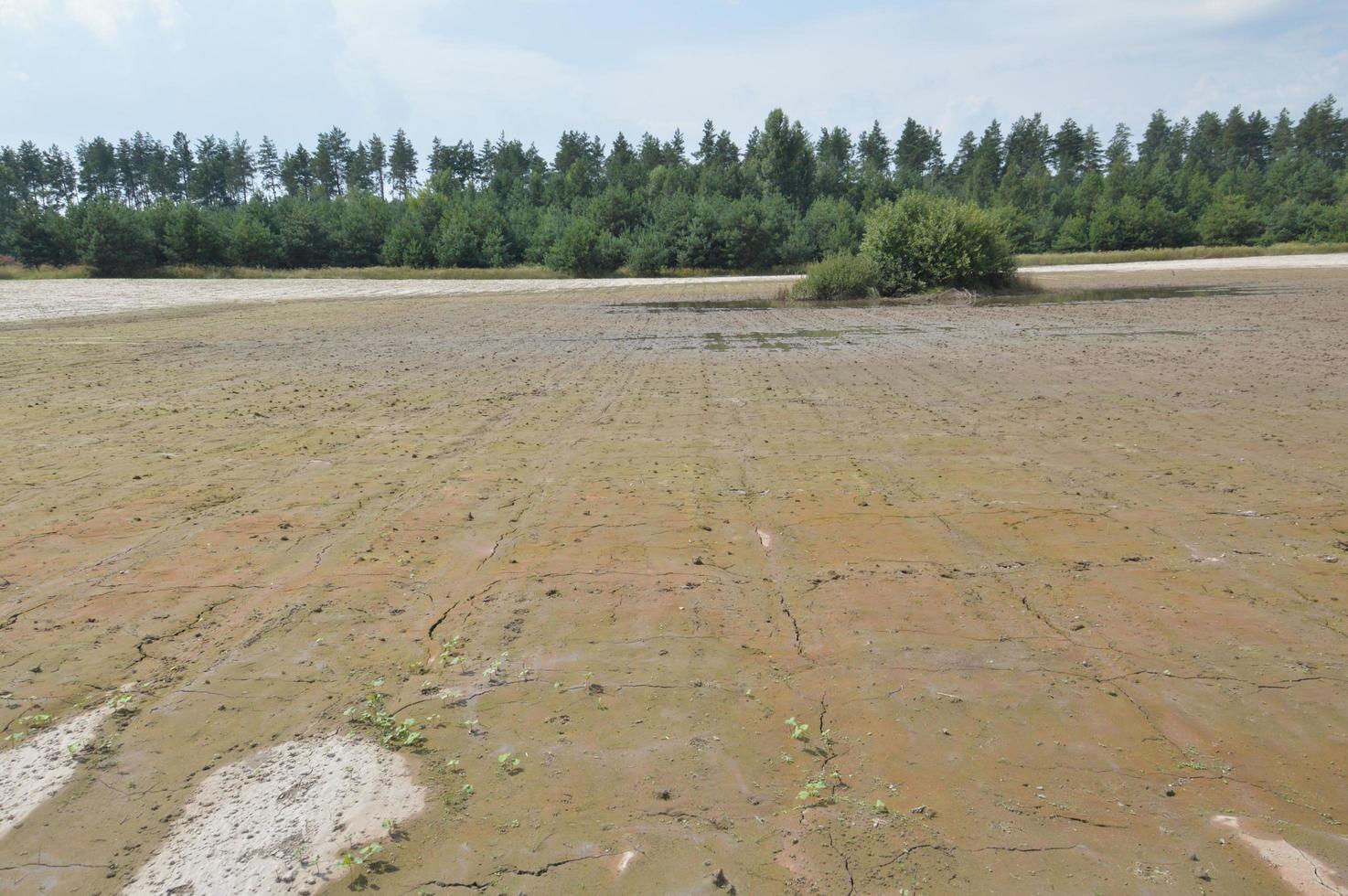 woestijnzandveld na de oogst foto