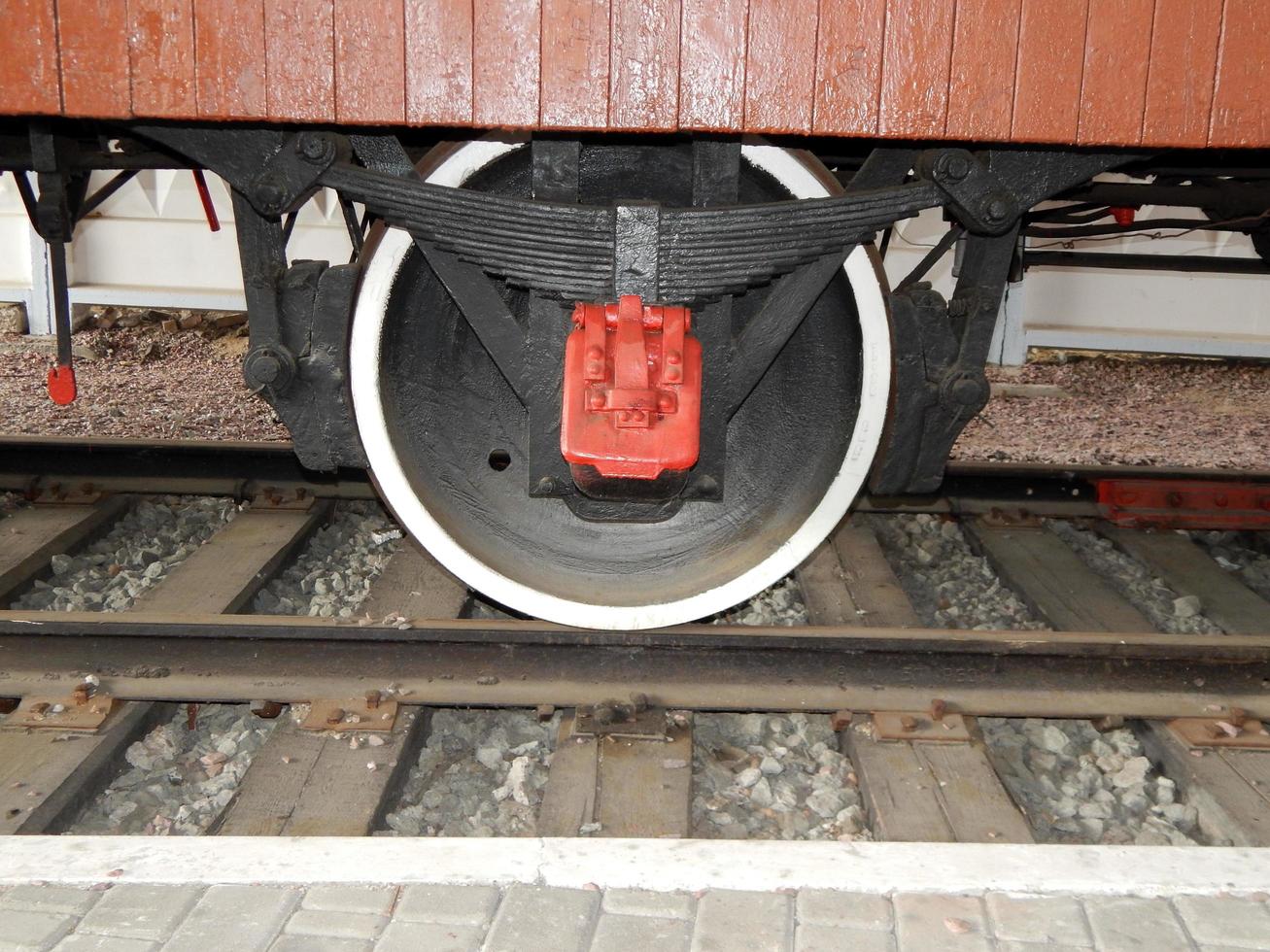 spoorvervoer details van locomotief, wagon foto