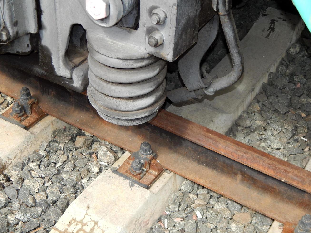 spoorvervoer details van locomotief, wagon foto