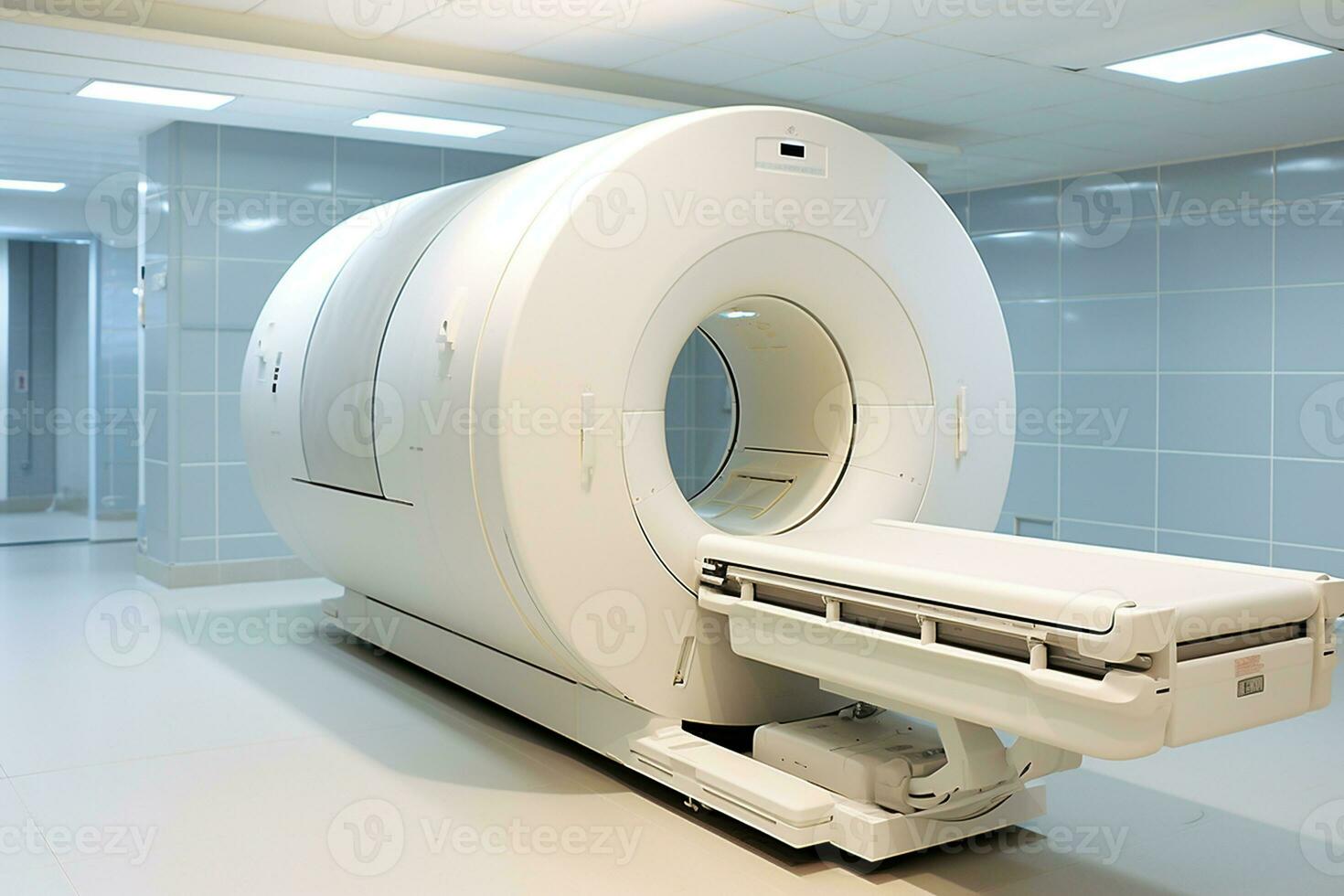 ai gegenereerd ct scanner in ziekenhuis laboratorium. foto