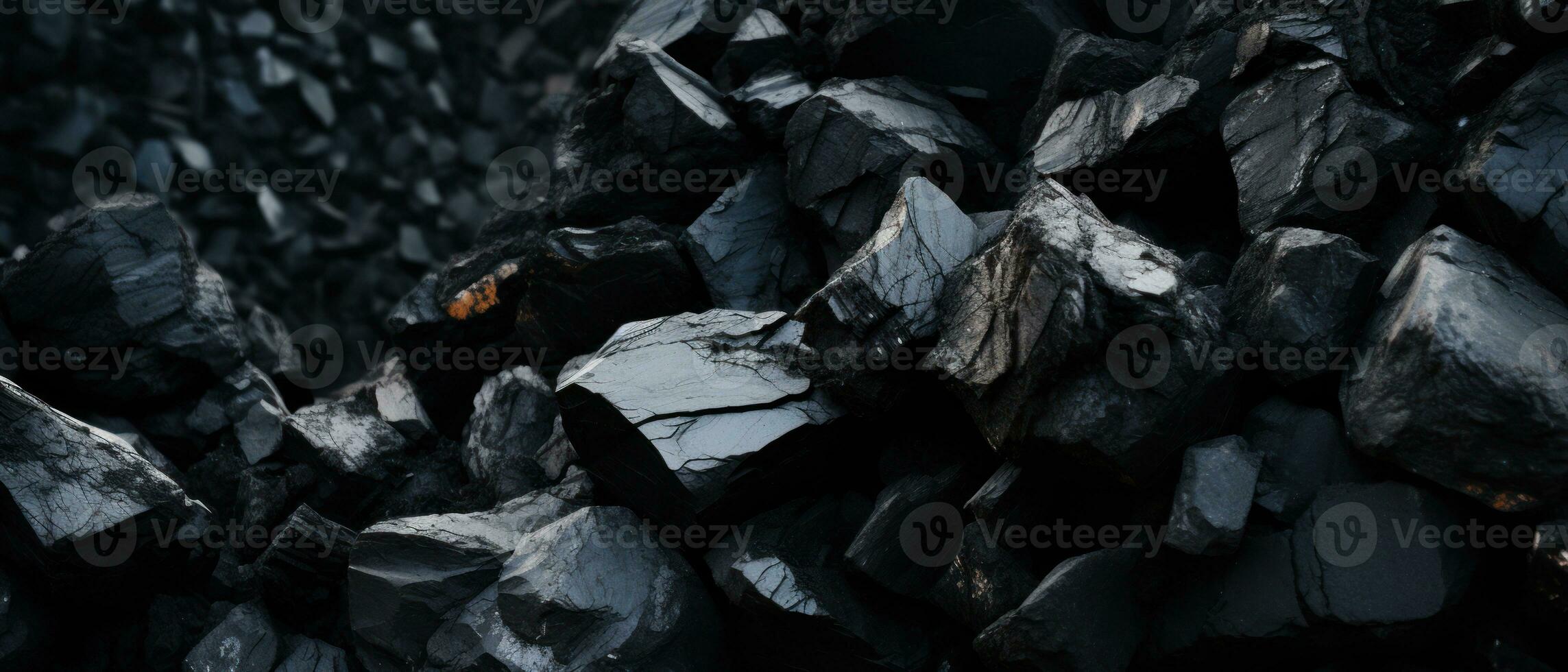 ai gegenereerd detailopname van een donker, zwaar hoop van gevarieerd steenkool. ai generatief. foto