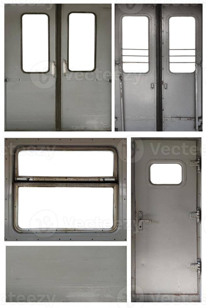 oude trein raam deur textuur set foto
