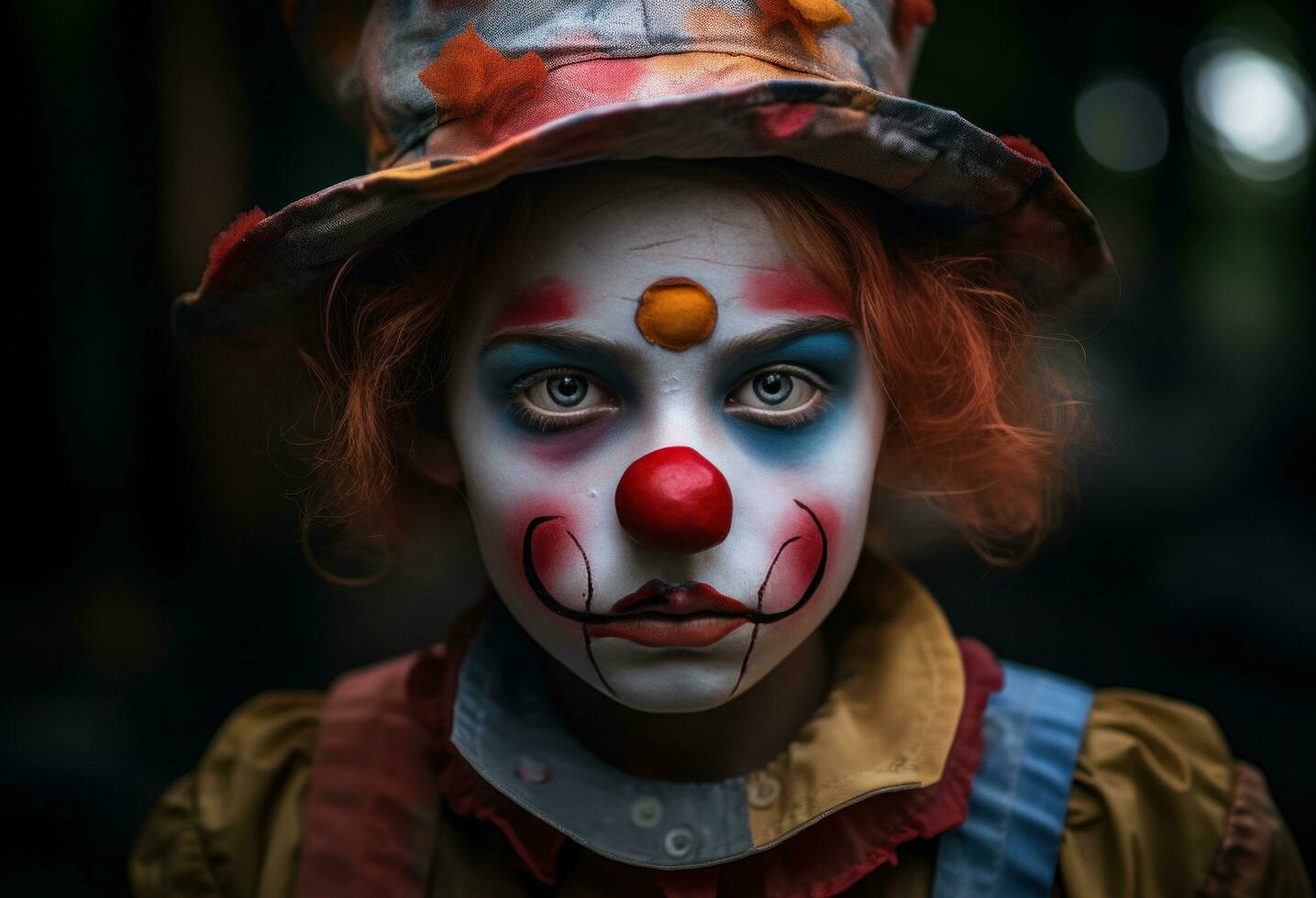 ai gegenereerd clown gezicht voor schoonheid foto