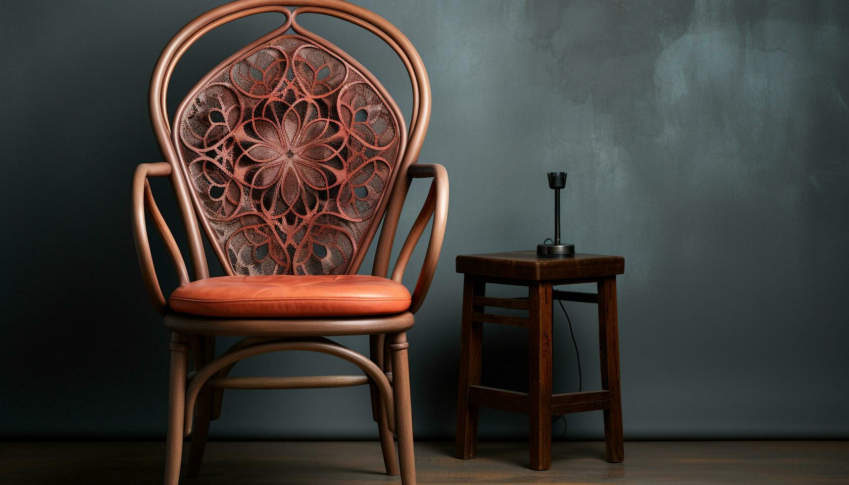 ai gegenereerd elegant oud fashioned fauteuil, modern ontwerp, comfortabel zitten, luxueus hout gegenereerd door ai foto