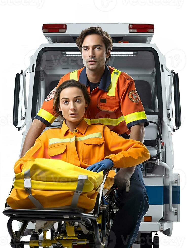 ai gegenereerd toegewijd vrouw paramedicus, ai gegenereerd foto