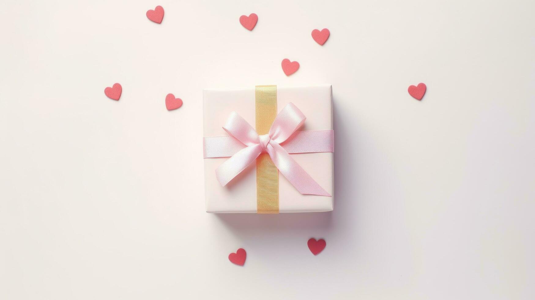 ai gegenereerd Valentijnsdag dag Cadeau Aan wit achtergrond met een hart klem sticker foto