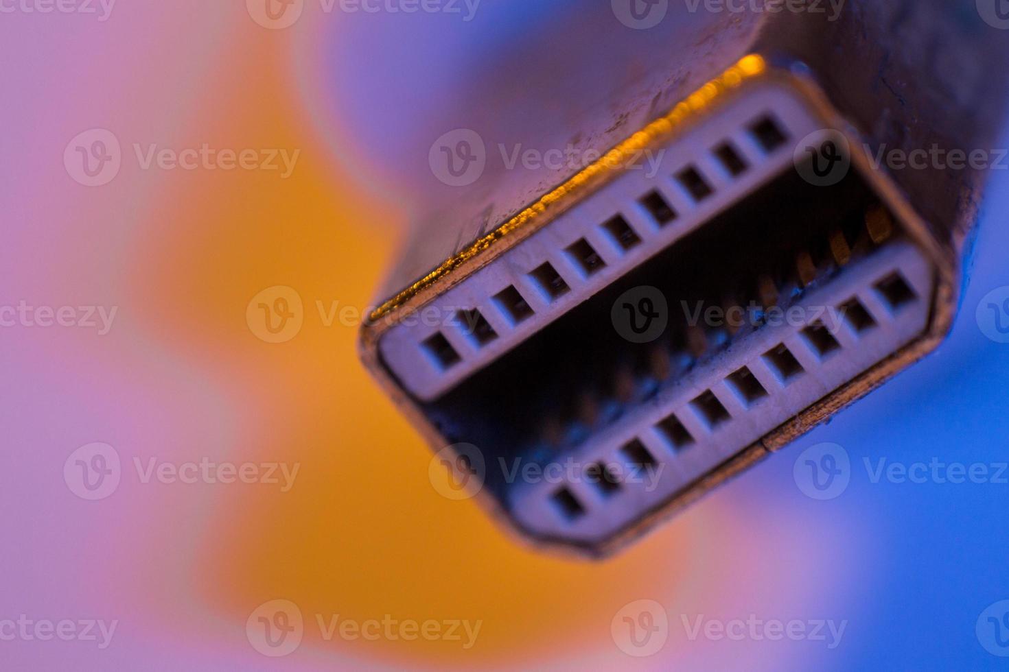 macroclose-up van mini-displayport-kabelconnector foto