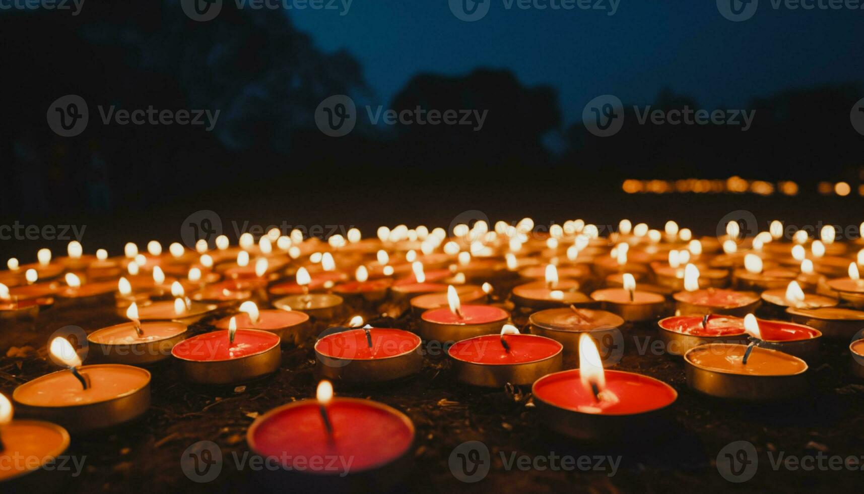 veel lit kaarsen zijn geregeld in een cirkel foto