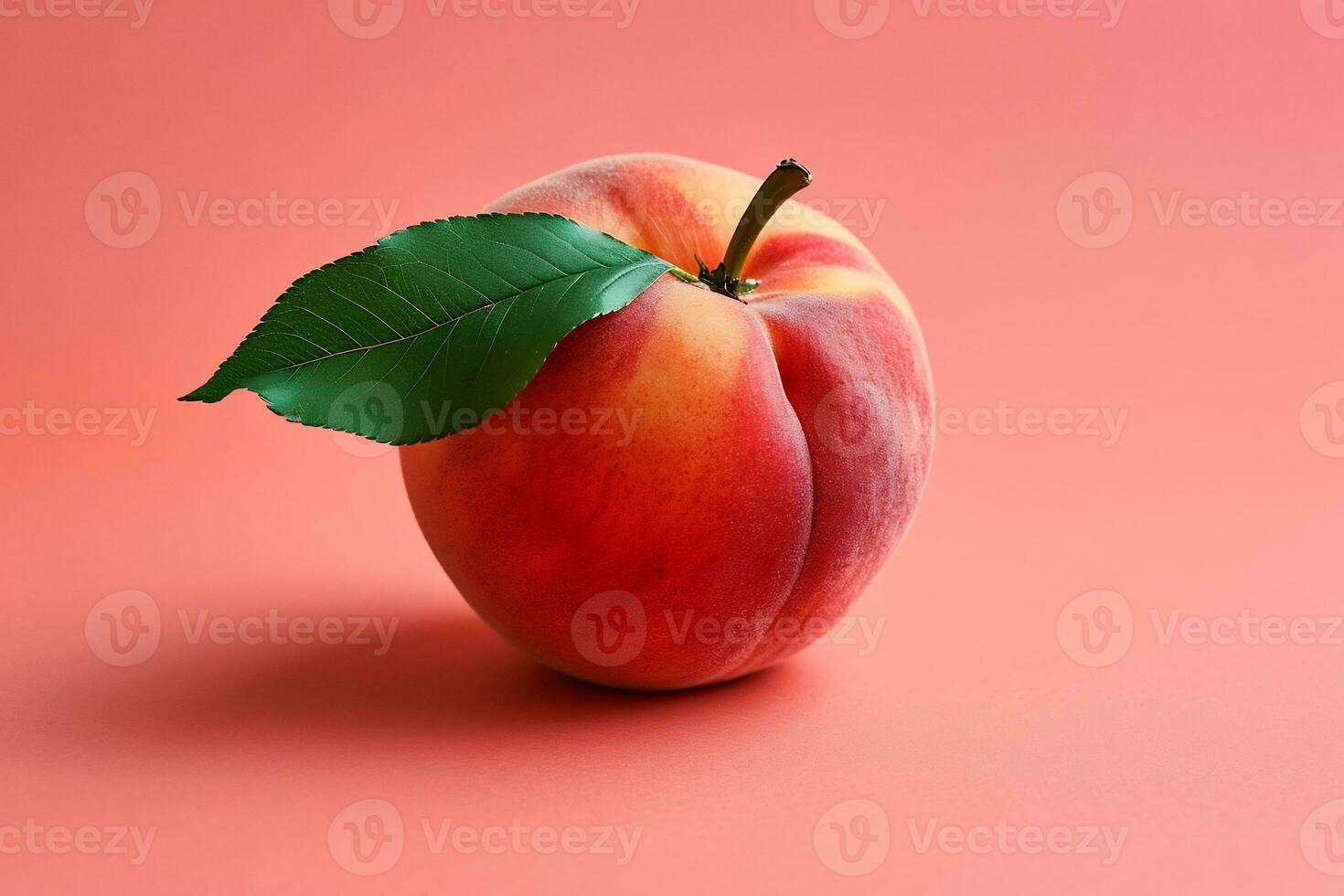 ai gegenereerd een perzik fruit met Aan een perzik kleur duidelijk achtergrond foto