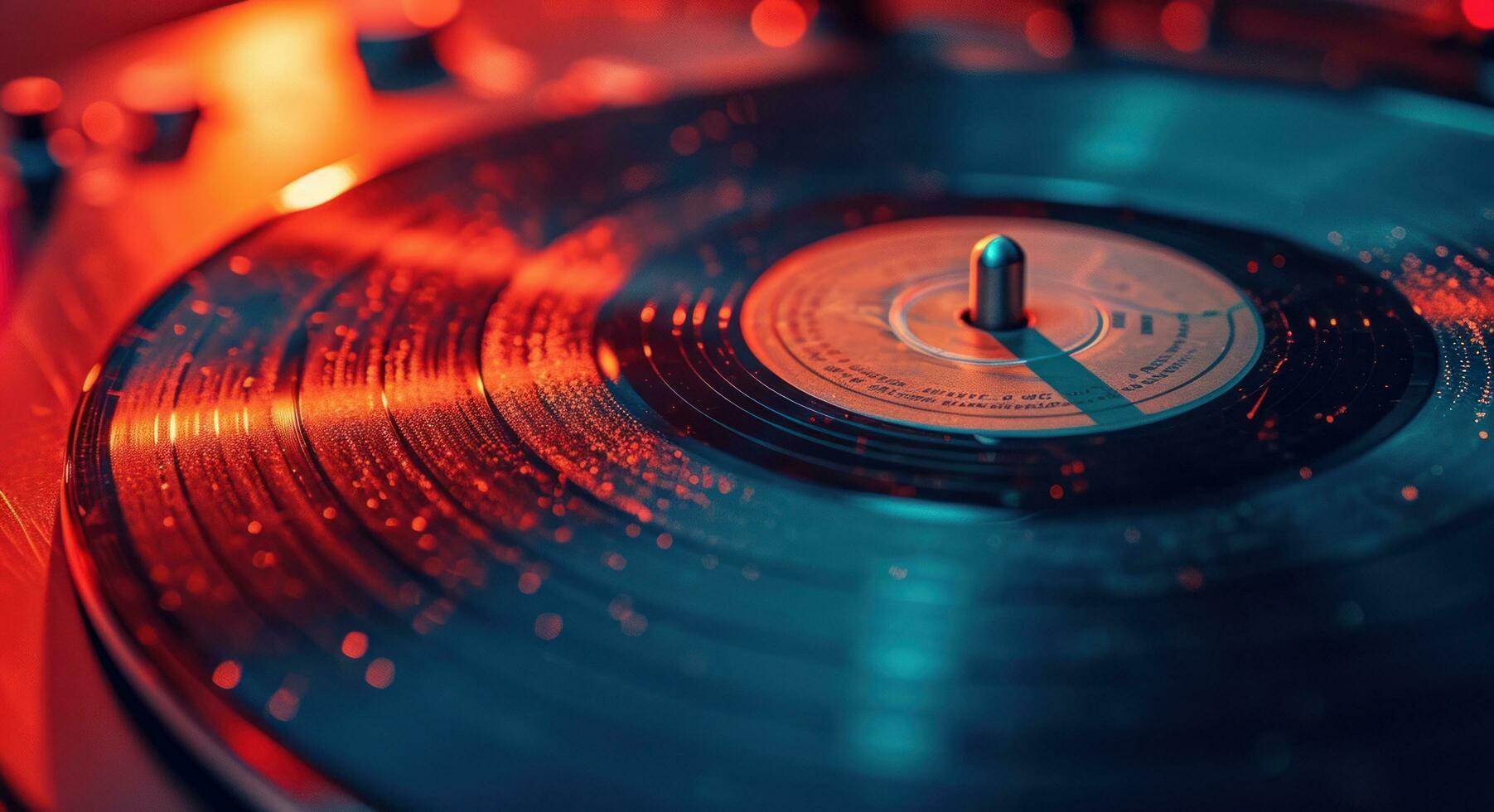 ai gegenereerd de vinyl Vermelding is spelen in de achtergrond foto