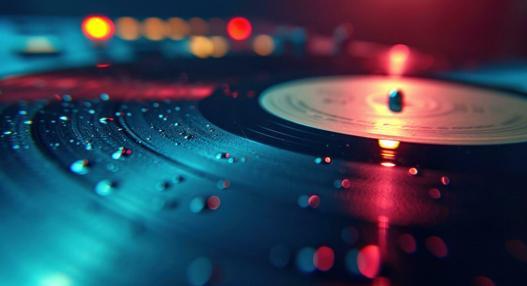 ai gegenereerd de vinyl Vermelding is spelen in de achtergrond foto